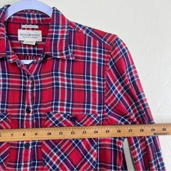 Ralph Lauren Denim & Supply Utility Shirt Size Womens Mediums Plaid Button Down - Picture 11 of 13